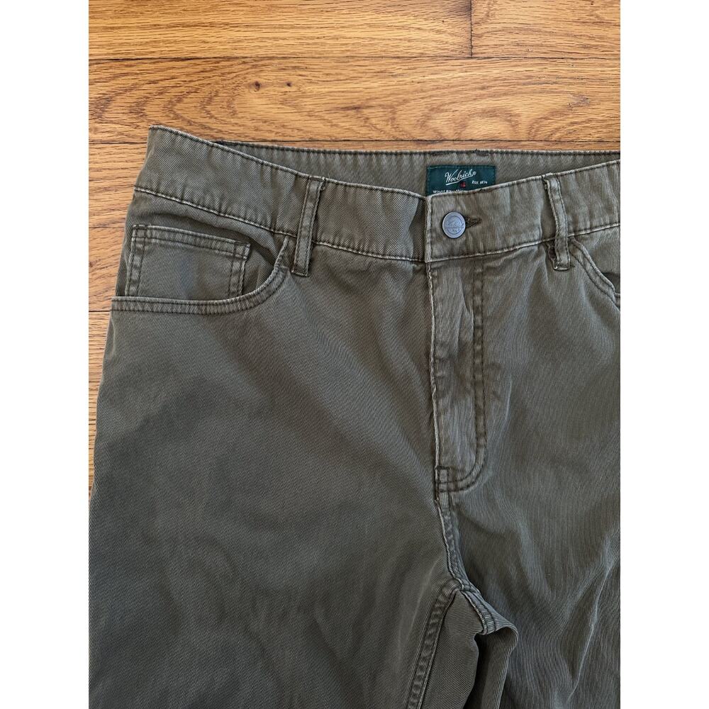 Men's Woolrich Cotton Olive Green Khaki Utility Carpenter Workwear 32/20 Pants - Picture 5 of 11